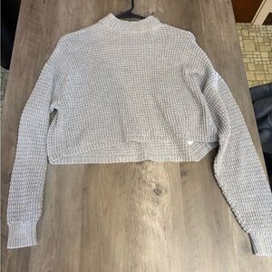 Hollister Light Gray Women's cropped  Sweater